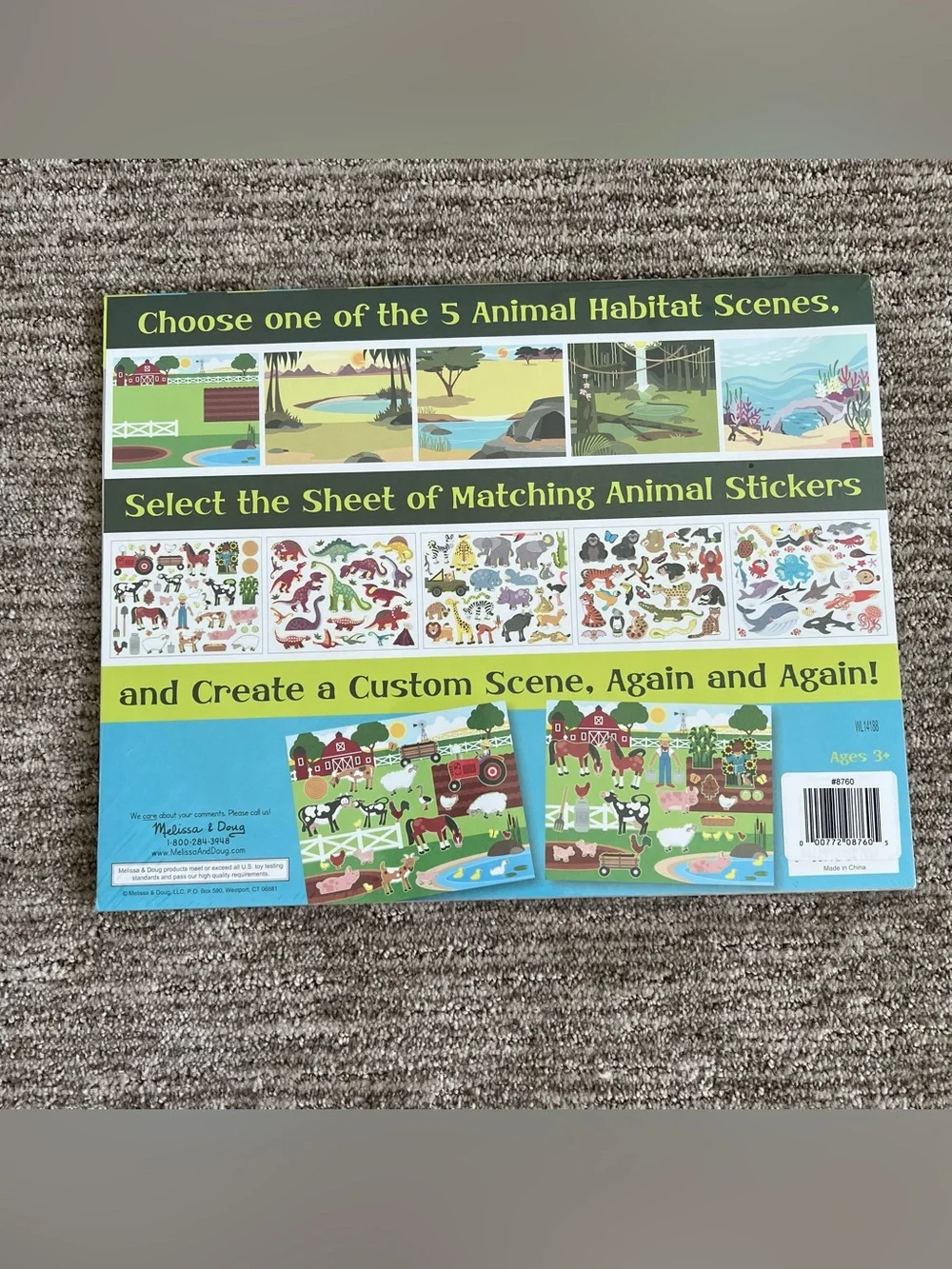 NWT Melissa & Doug Reusable Sticker Pad- Habitats